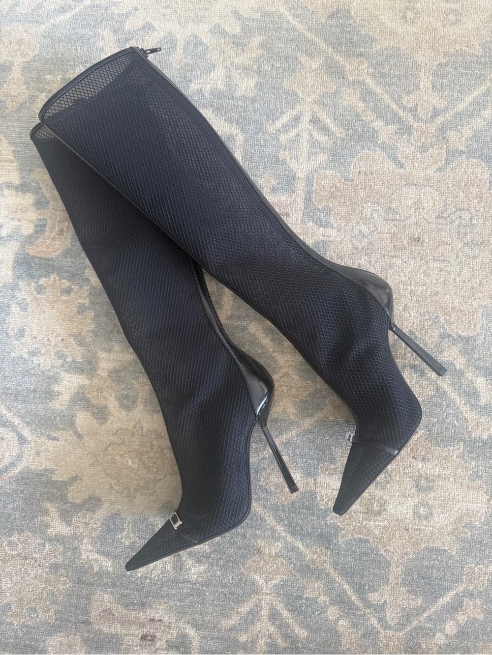 Saint Laurent Black Pointed-Toe Over-the-Knee Stiletto Boots 38 - Picture 7 of 9